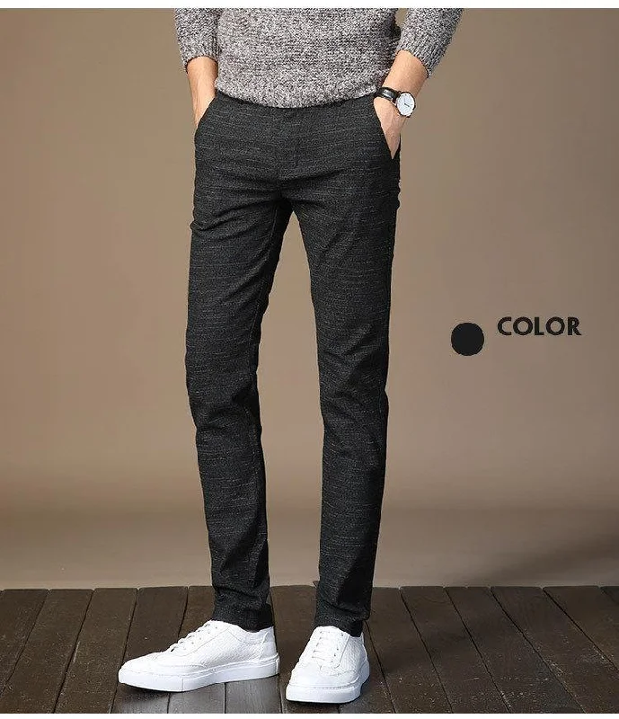 Men's Elastic Straight Thick Classic Pants