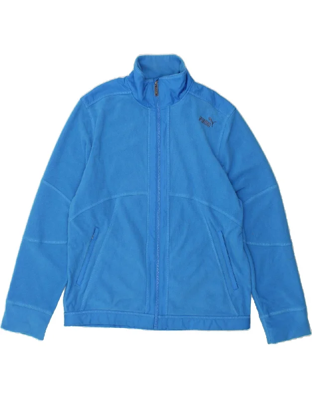 PUMA Mens Fleece Jacket UK 40 Large Blue Polyester