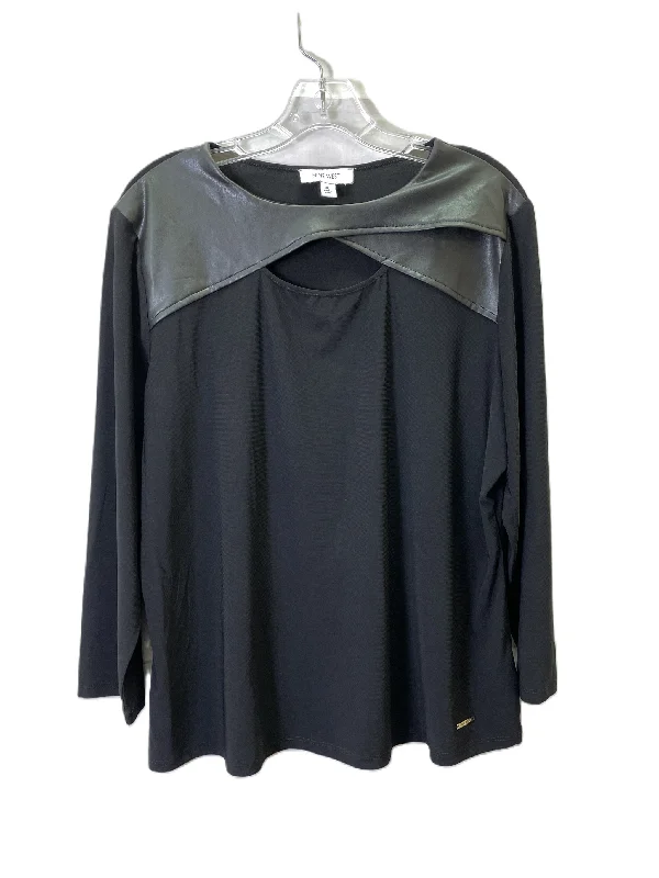 Top Long Sleeve By Nine West Apparel In Black, Size: Xl