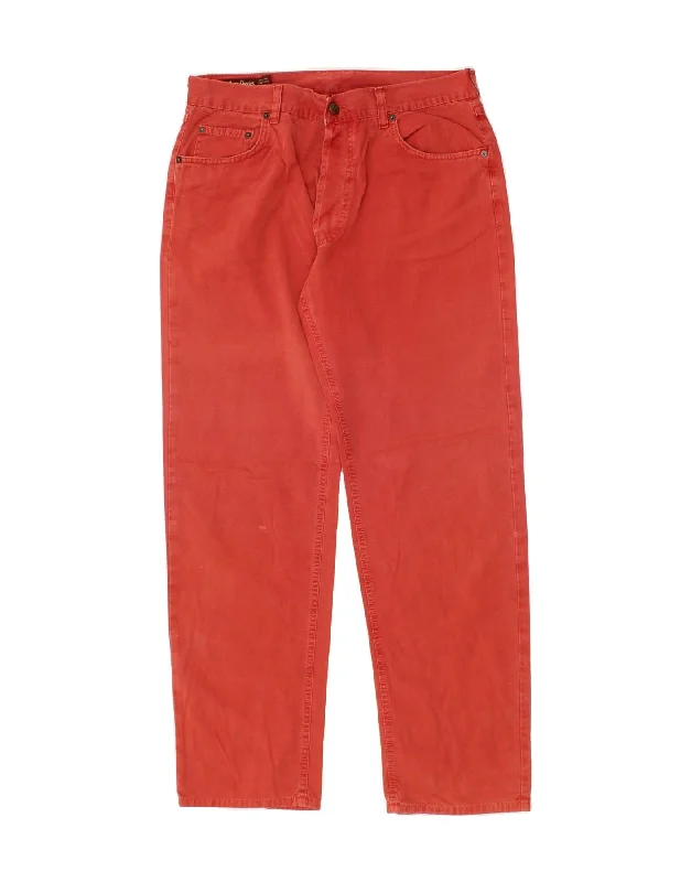 MARLBORO CLASSICS Mens Straight Jeans W36 L34 Red Cotton