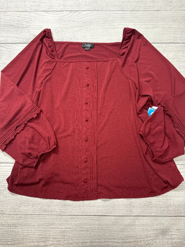 Top Long Sleeve By Belldini In Red, Size: 3x