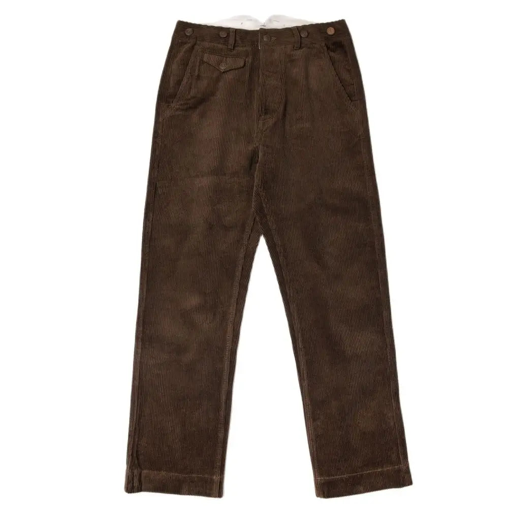 Men's High Waist Straight Corduroy Pants Classic Cargo Trousers