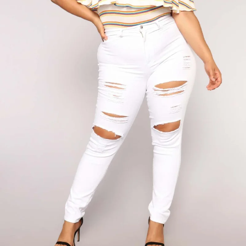 Stretch Ripped Jeans Women's