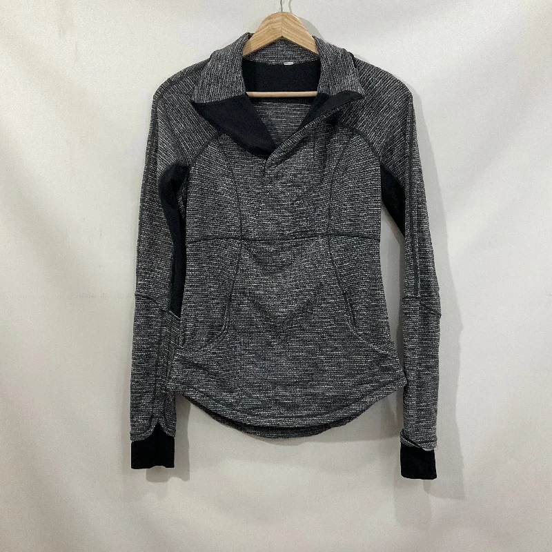 Athletic Top Long Sleeve Collar By Lululemon In Grey, Size: 6