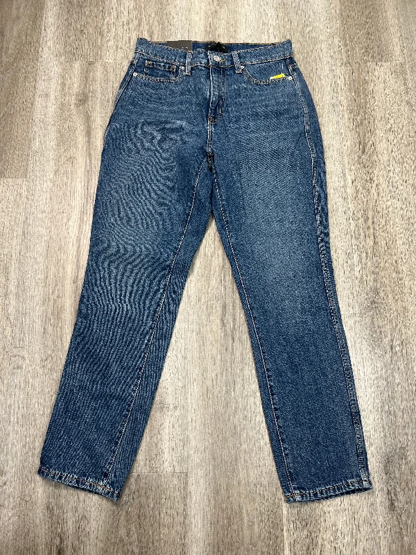 Jeans Straight By Banana Republic In Blue Denim, Size: 4