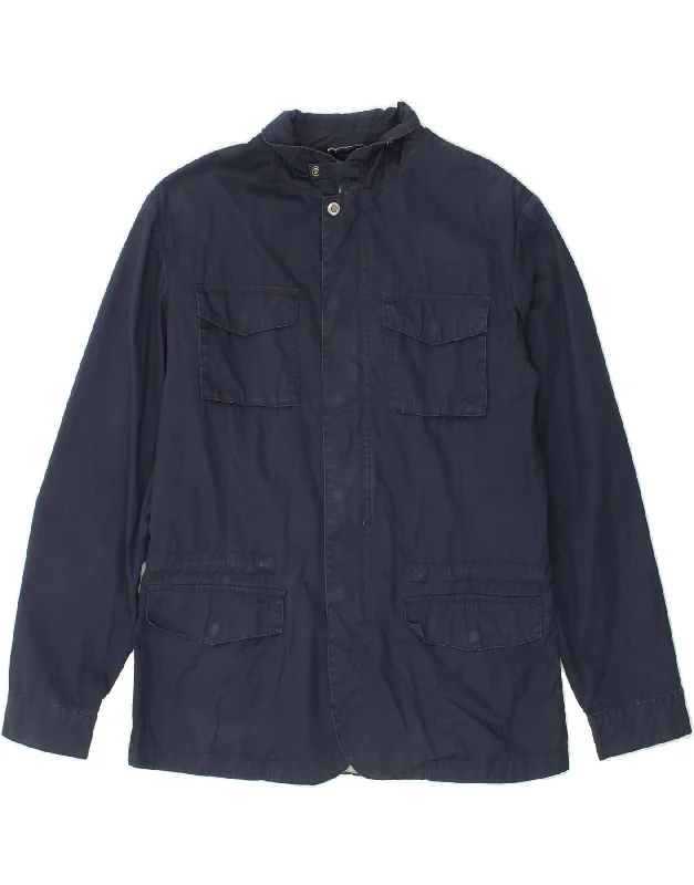 GEOX Mens Utility Jacket UK 40 Large Navy Blue Cotton