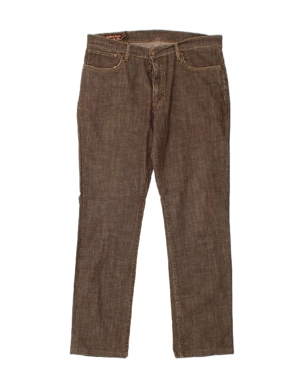 MARLBORO CLASSICS Mens Straight Jeans W34 L34  Brown Cotton