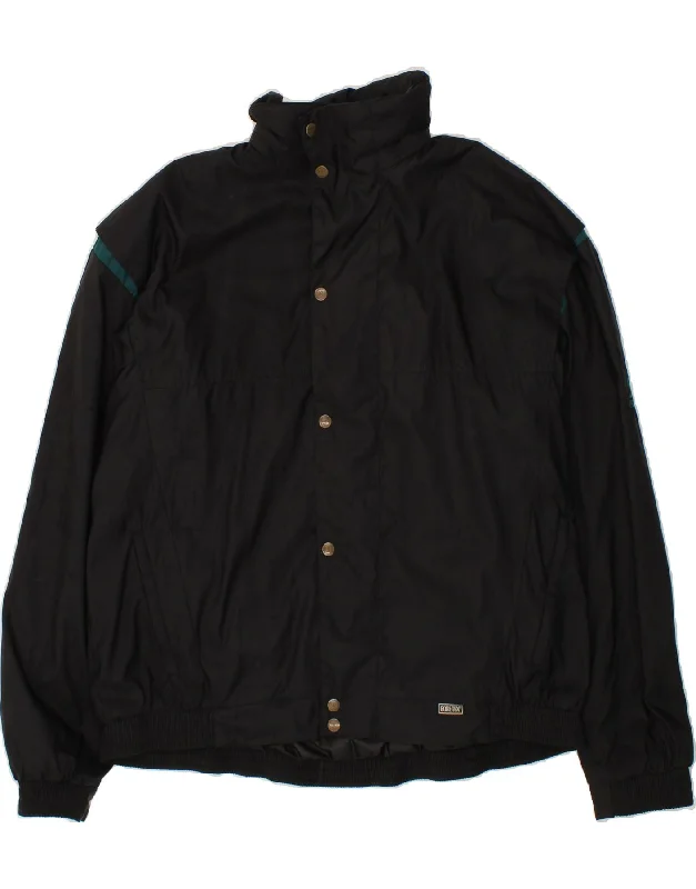 VINTAGE Mens Rain Jacket UK 40 Large Black