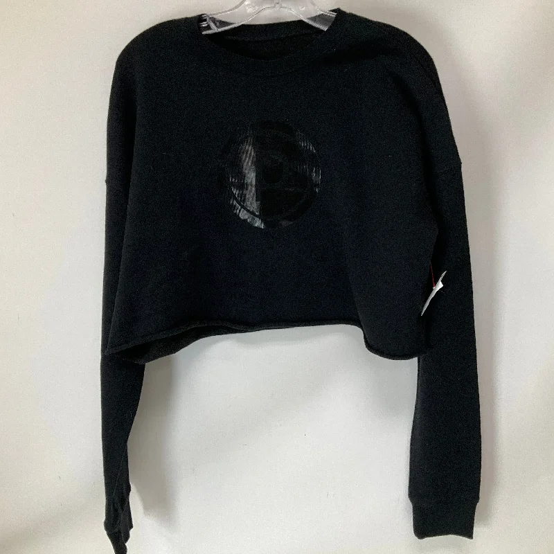 Athletic Top Long Sleeve Crewneck By Cmb In Black, Size: M