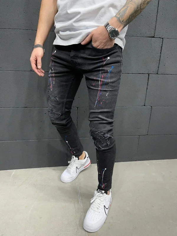 Men's Skinny Distressed Stretchy Fashion Jeans