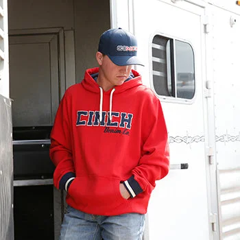 Cinch Men's Red Logo Hoodie