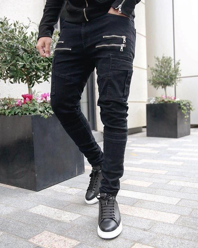 Men's Harem Multi-pocket Slim Fit Zip Joggers