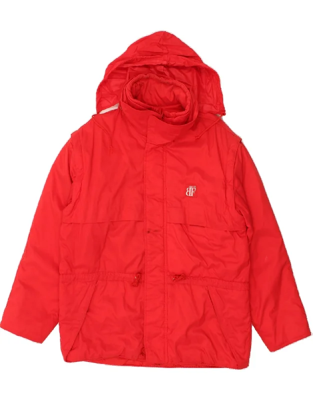 BELFE Mens Hooded Windbreaker Jacket IT 54 2XL Red