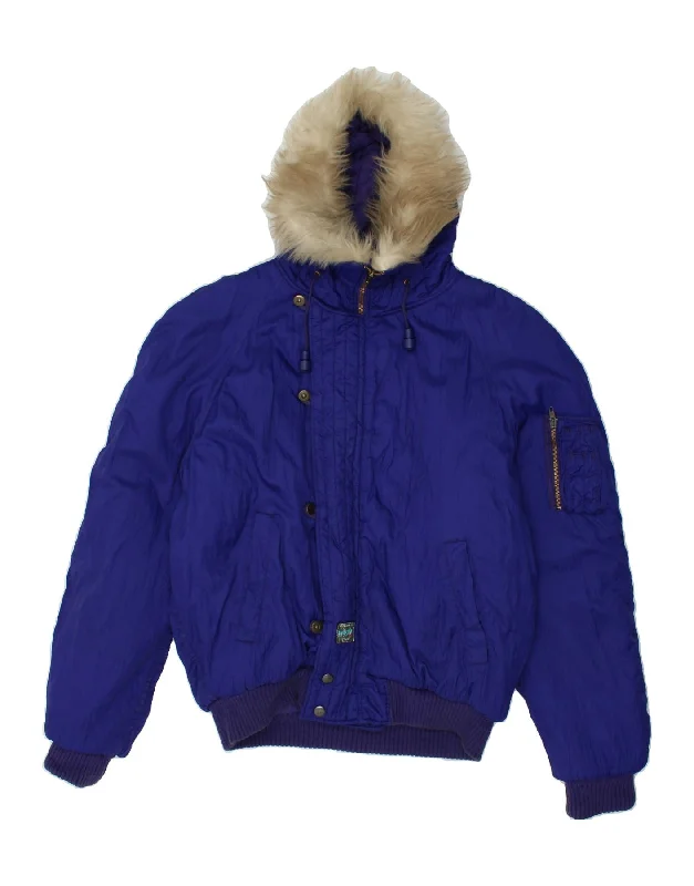 VAGABOND Mens Hooded Padded Jacket UK 40 Large Blue