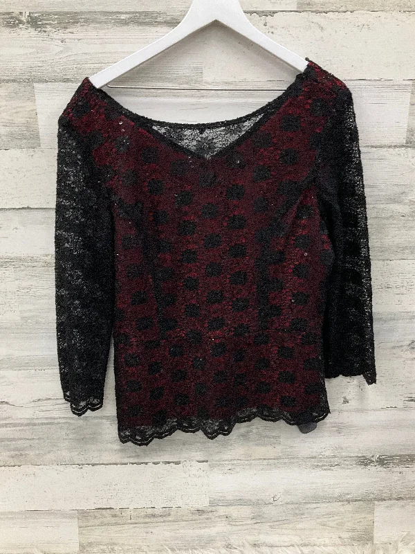 Top 3/4 Sleeve By Cmc In Black & Red, Size: Xl