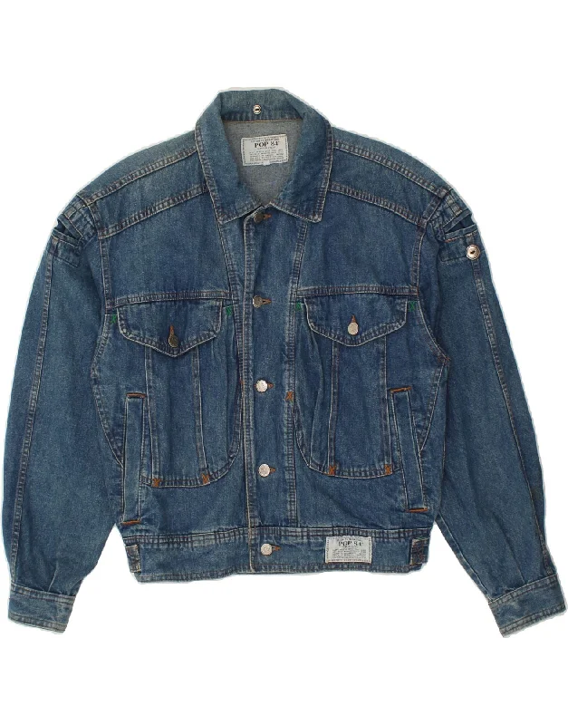 POP 84 Mens Denim Jacket UK 38 Medium Blue