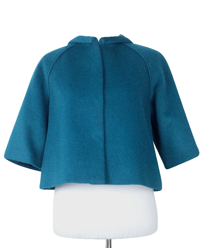 Tahari Teal Wool Jacket sz 6