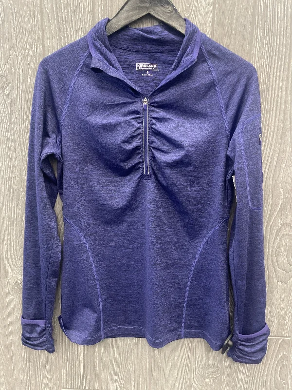 Athletic Top Long Sleeve Collar By Kirkland In Purple, Size: S