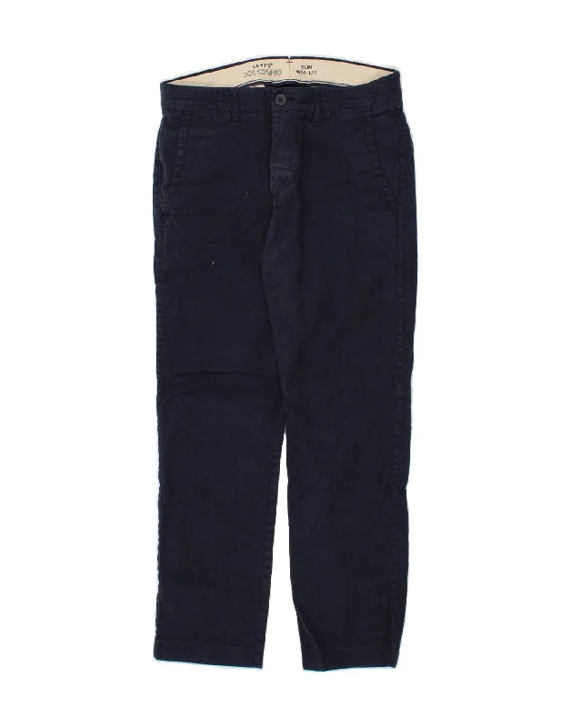 LEVI'S Mens Slim Chino Trousers W30 L27 Navy Blue Linen