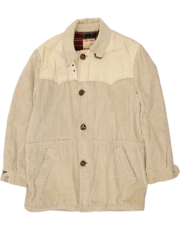 MCGREGOR Mens Corduroy Jacket IT 50 Large Beige Colourblock Cotton