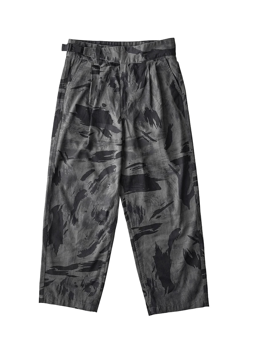 Men's Desert Camouflage Gurkha Pants with Tactical Buckle Belt