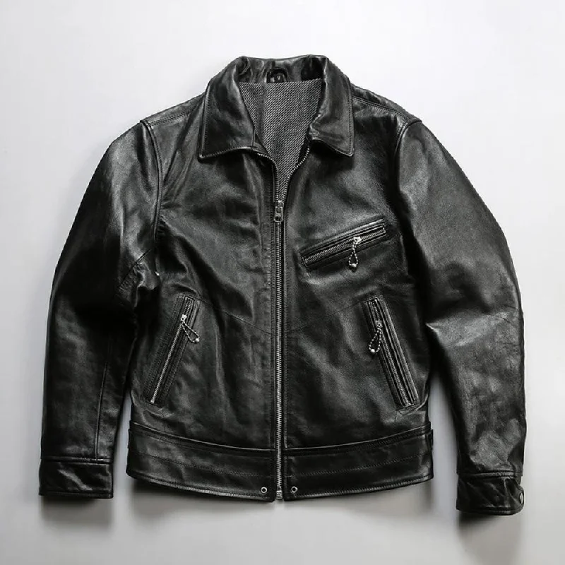 Men's Mulholland Drive 1930s Classic Leather Motorcycle Jacket