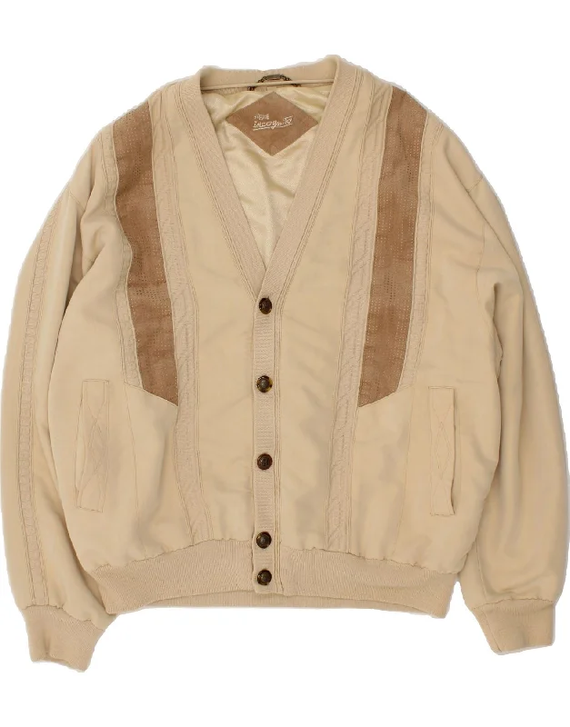 INCOGNITO Mens Bomber Jacket UK 40 Large Beige