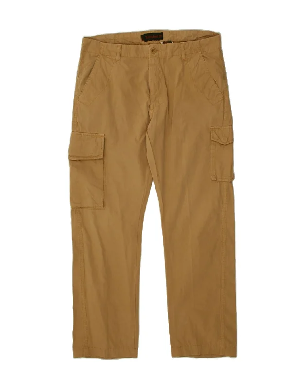 TIMBERLAND Mens Straight Cargo Trousers  W32 L27 Beige Cotton