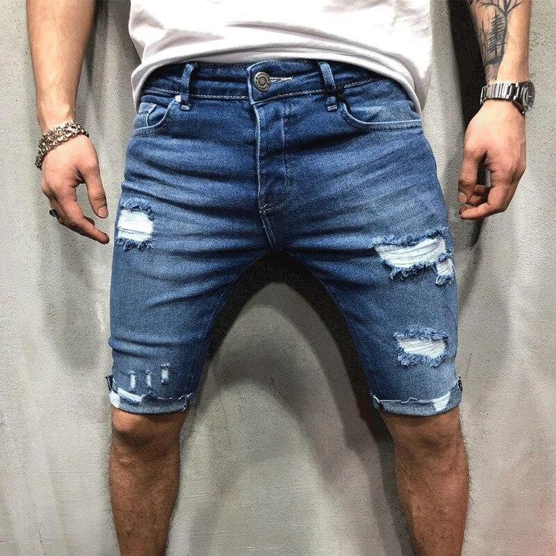 Men's Distressed Jean Shorts