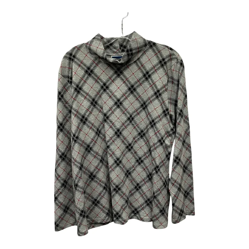 Top Ls By Karen Scott In Grey, Size:Xxl