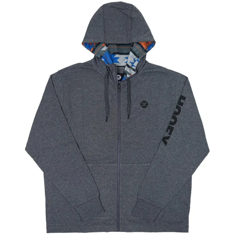 Hooey Grey Full Zip Logo Hoodie