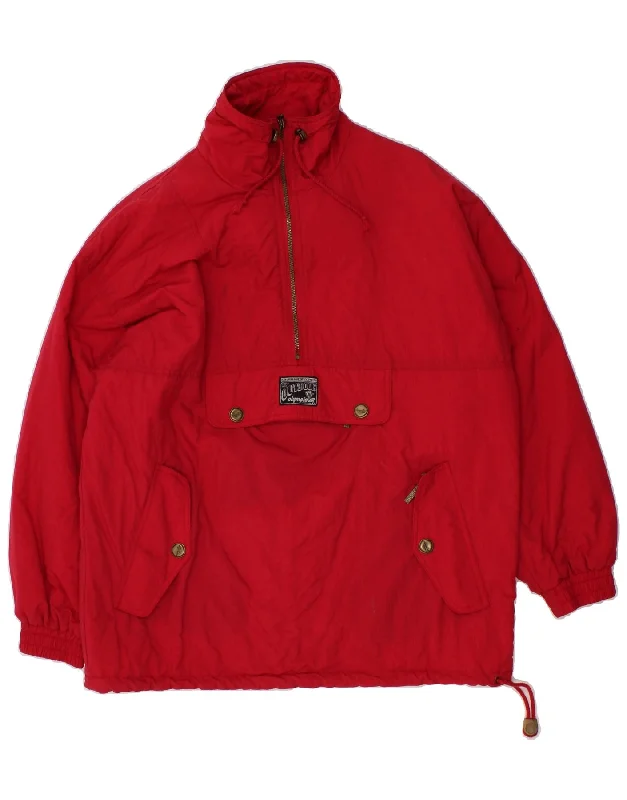 OLYMPIA Mens Loose Fit Anorak Jacket UK 36 Small Red Polyamide