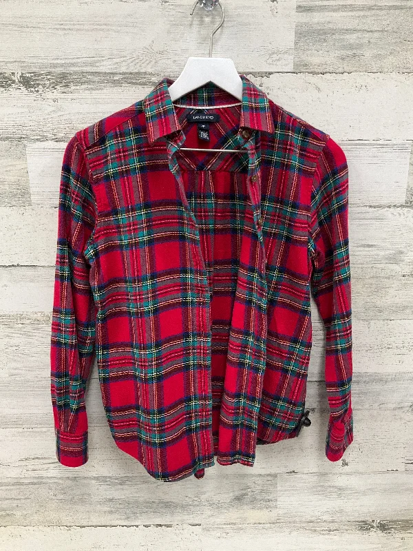 Top Long Sleeve By Lands End In Red, Size: Xsp