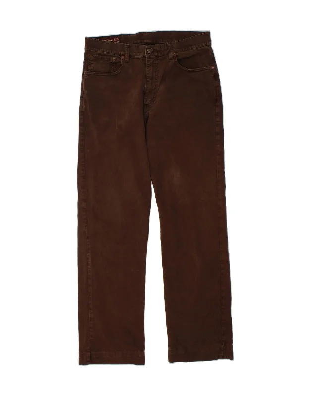 MARLBORO CLASSICS Mens Straight Jeans W33 L31 Brown Cotton