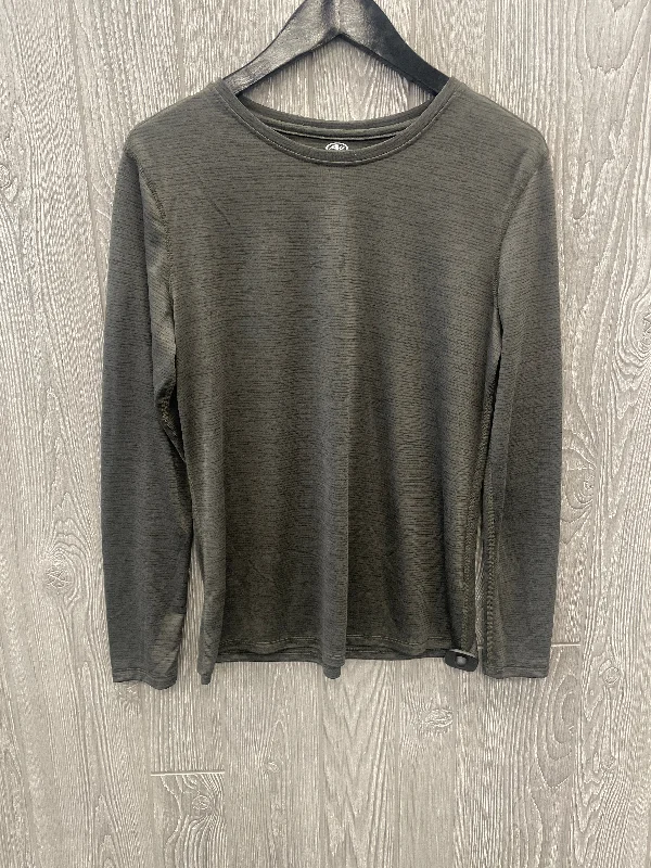 Athletic Top Long Sleeve Crewneck By Athletic Works In Olive, Size: S