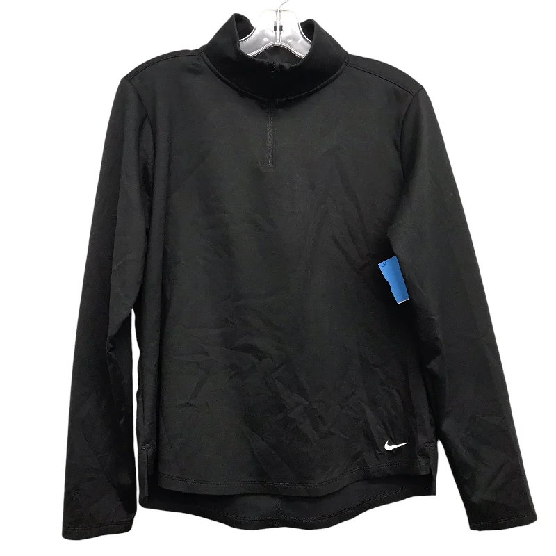 Athletic Top Ls Collar By Nike Apparel In Black, Size:L