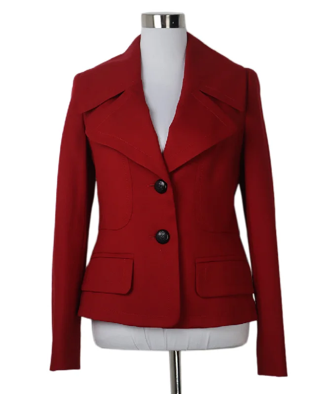 Escada Red Wool Jacket sz 2