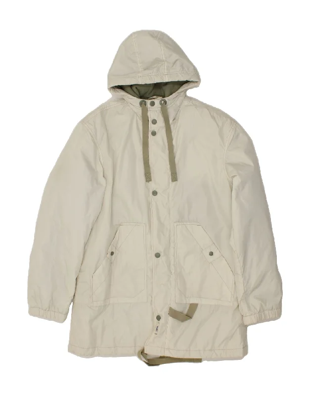 DIESEL Mens Hooded Windbreaker Coat UK 40 Large Beige Nylon