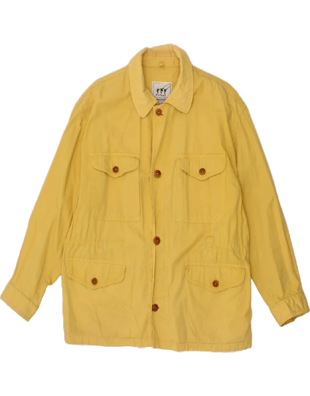 HENRY COTTONS Mens Utility Jacket IT 54 2XL Yellow Cotton