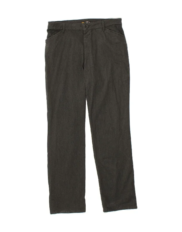 LEE Mens Mid Rise Straight Casual Trousers US 12 Large W30 L31 Grey Cotton