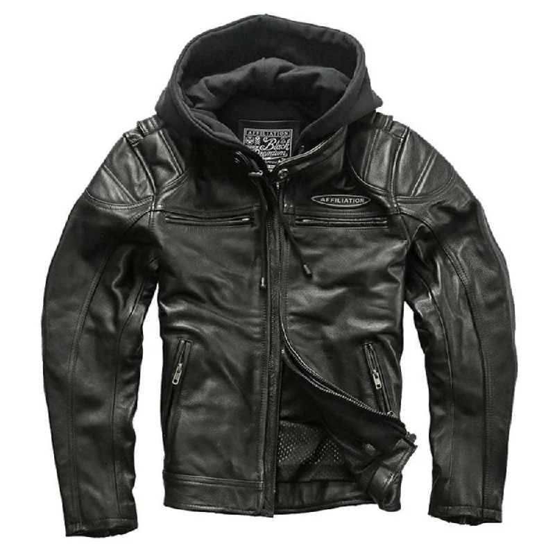 Harley-Davidson Leather Moto Jacket with Detachable Hood | Bold & Functional