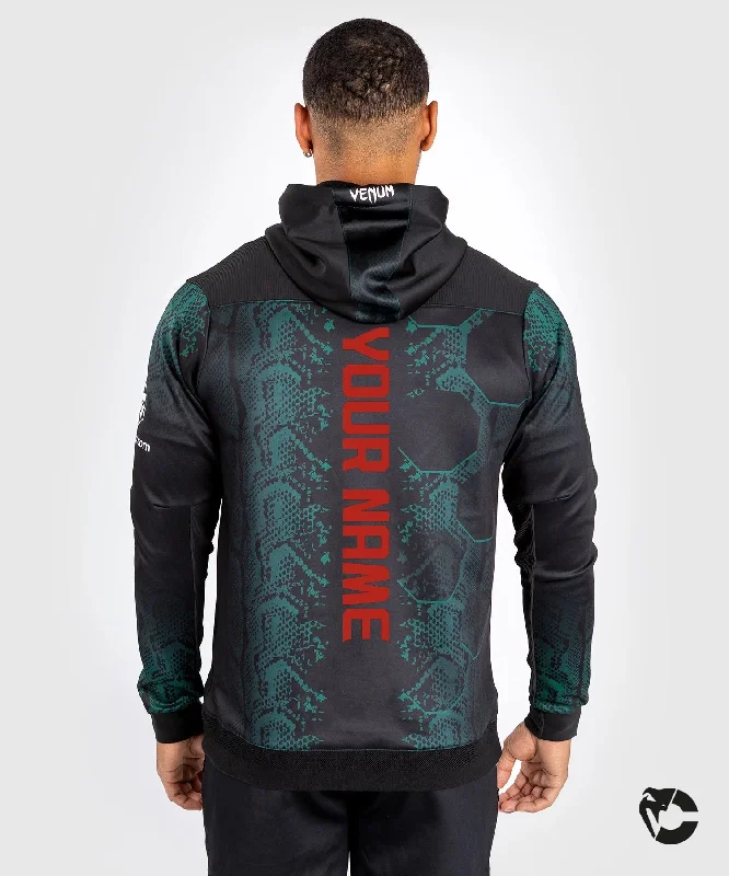 UFC Adrenaline by Venum Personalized Authentic Fight Night Men's Walkout Hoodie - Emerald Edition - Green/Black