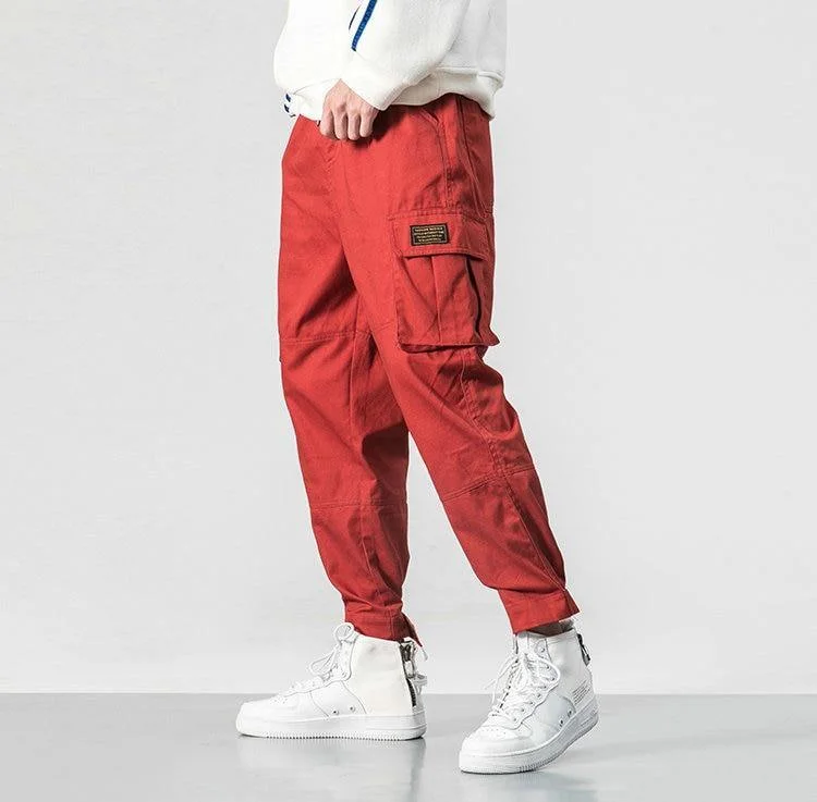 Men's Harem Cargo Pants W/ Elastic Waist