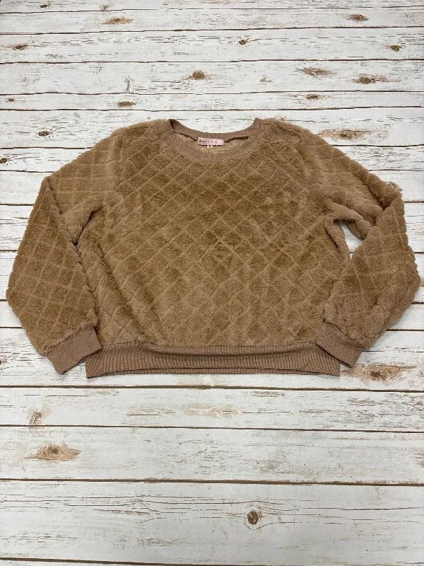 Top Long Sleeve By Cme In Tan, Size: Xl