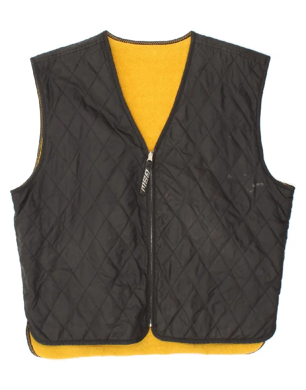 VINTAGE Mens Quilted Gilet UK 40 Large Navy Blue