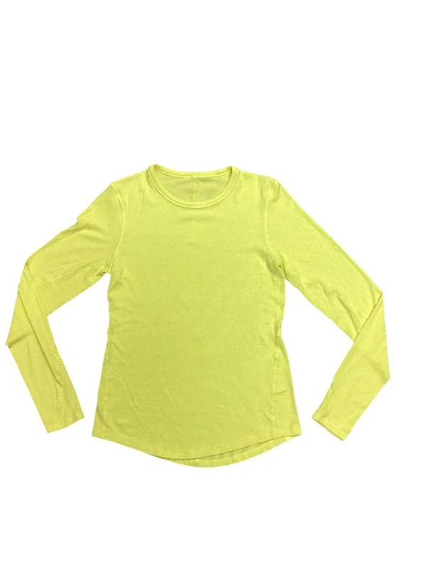 Athletic Top Long Sleeve Crewneck By Lululemon In Yellow, Size: 6