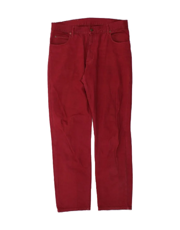 LEE Mens Brooklyn Straight Jeans W34 L32  Red Cotton