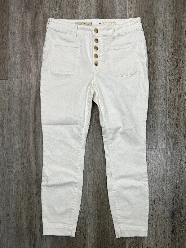 Jeans Skinny By Pilcro In White Denim, Size: 14