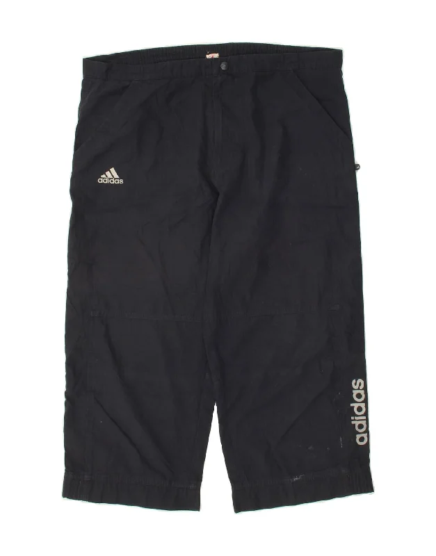 ADIDAS Mens Graphic Capri Trousers Medium  Navy Blue Polyester