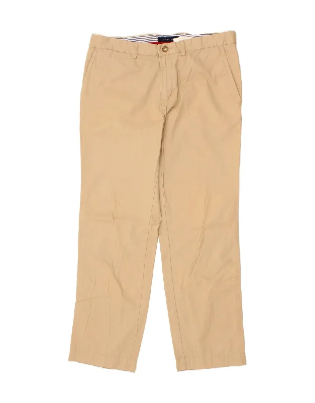 TOMMY HILFIGER Mens Straight Chino Trousers W34 L30 Beige Cotton